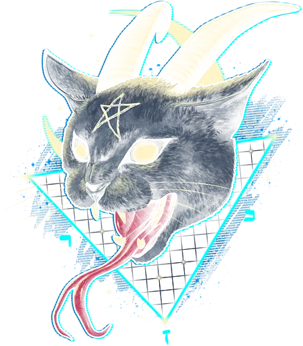 Rad Devil Cat - neko, katze, cat, japan, yokai, demon, devil, pentagram, rad, Japanese